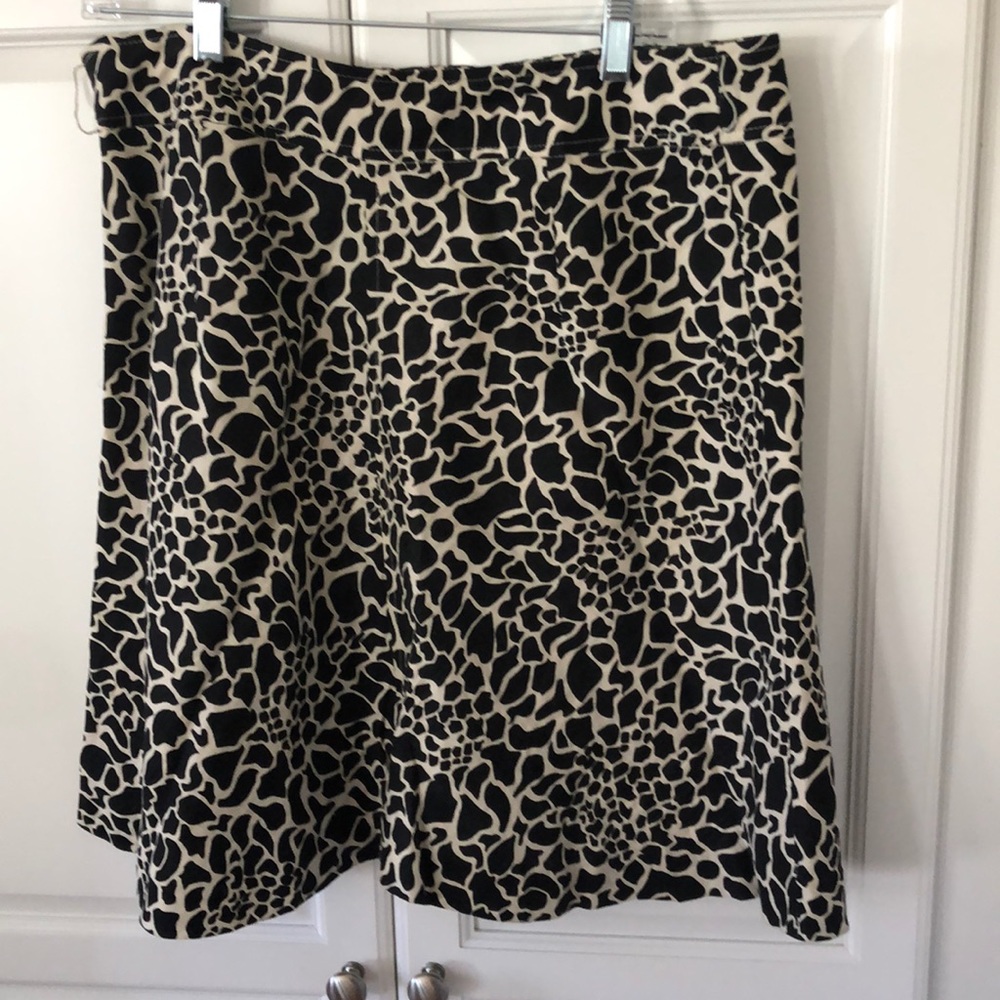 Animal print linen skirt